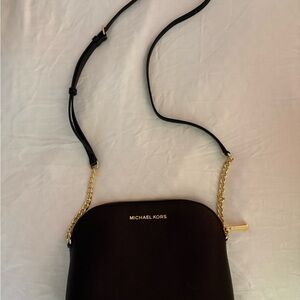 Michael Kors Black Crossbody with Gold Hardware